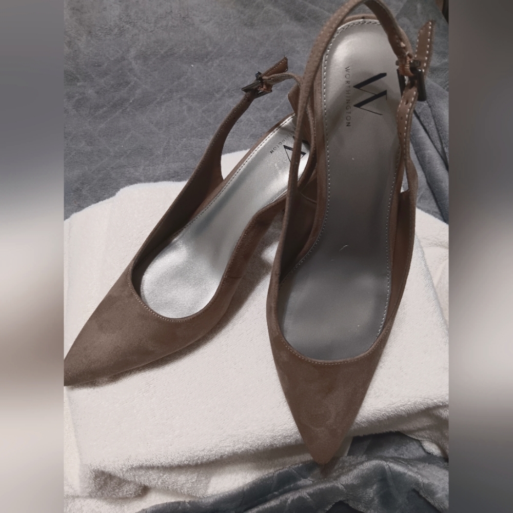 Faux Suede Slingback